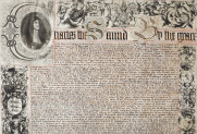 La première page de la charte royale de la Compagnie de la Baie d’Hudson de 1670