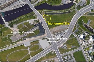 Aerial view showing Monument site area