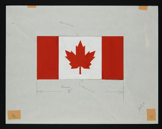 An early sketch of the National Flag of Canada, 1964.