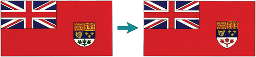 Le Red Ensign canadien de 1921 à 1957 et le Red Ensign canadien de 1957 à 1965 
