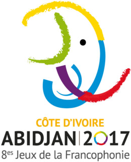 Logo officiel des huitièmes Jeux de la Francophonie. Incorporés au logo les mots Côte d’Ivoire et Abidjan2017.