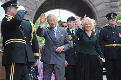 Le prince de Galles et la duchesse de Cornouailles lors de la tournée royale du Canada de 2012.