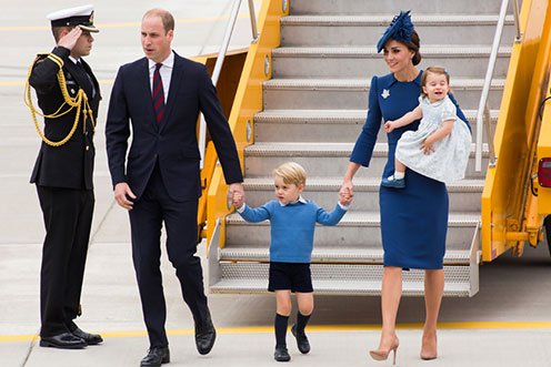 The Duke and Duchess of Cambridge with the Prince George and the Princess Charlotte of Cambridge.