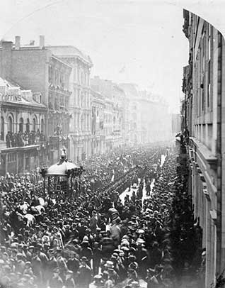 The funeral of the Late Hon. Thomas D'Arcy McGee, Montreal, 
13 April 1868 (Courtesy of James Inglis, the National Archives of Canada/ C-083423)