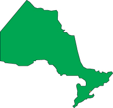 Map of the province of Ontario