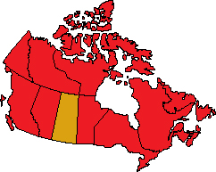 The province of Saskatchewan highlighted within the map of Canada