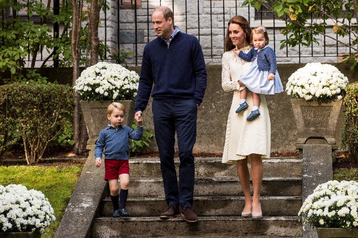 The Duke and Duchess of Cambridge with their children during the 2016 tour of Canada