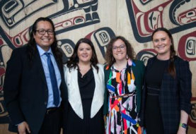 Headshots of Jeffrey Copenace, Kluane Adamek, Rebecca Alty, Helena Tlen