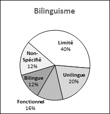 Ce graphique circulaire illustre la représentation du bilinguisme des candidatures reçues pour pouvoir les sièges vacants du Yukon.