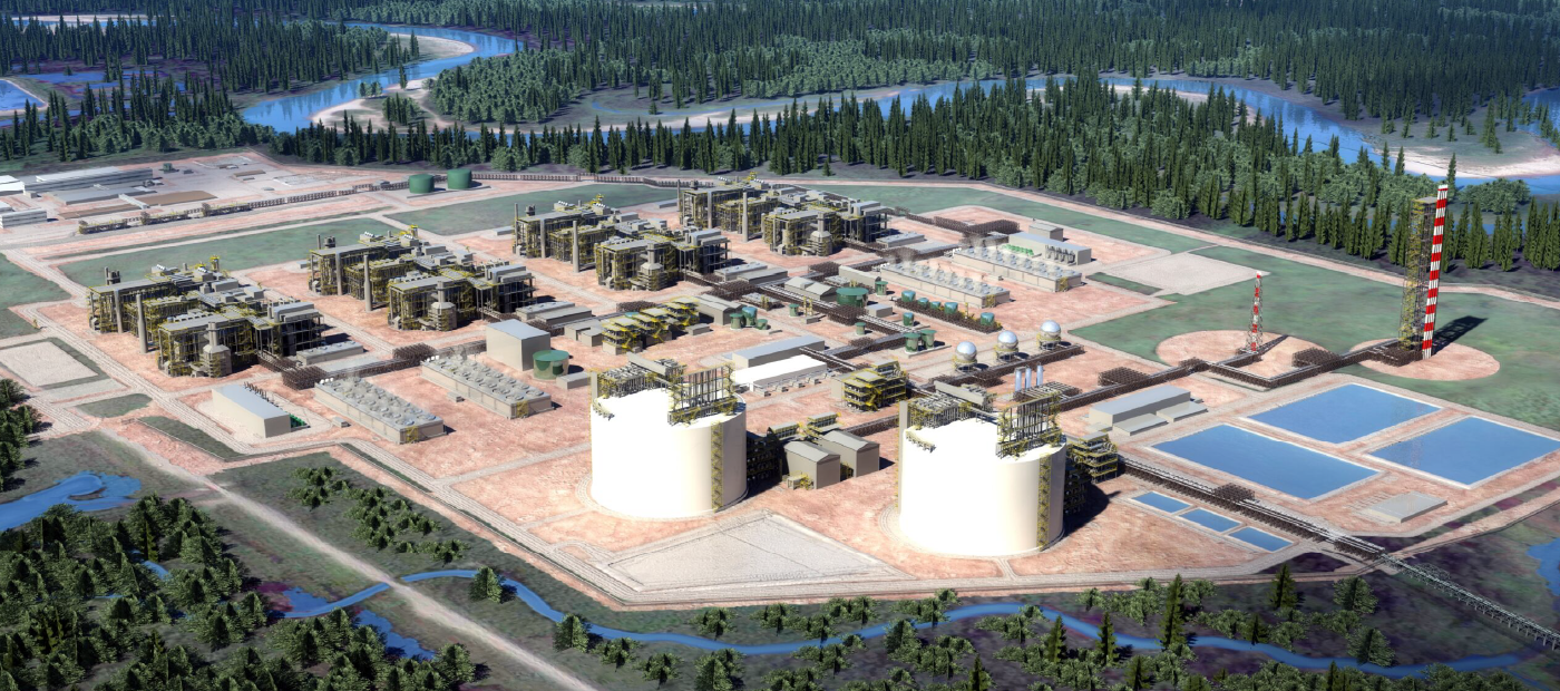 A model illustration of an LNG factory