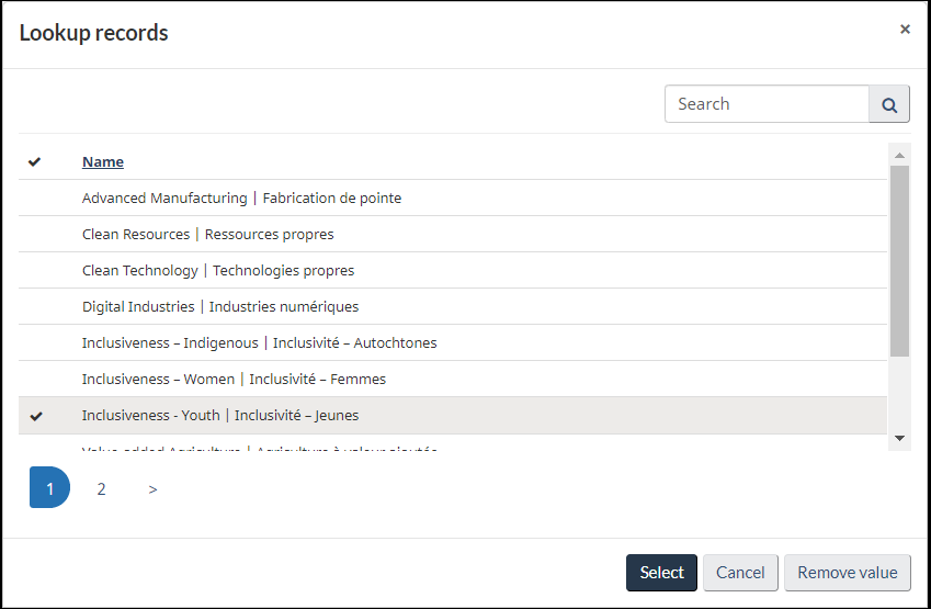 Screenshot - Lookup records