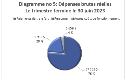 Dépenses réelles pour le trimestre terminé le 30 juin 2023 (en milliers de dollars)