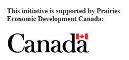 The second example reads: “This initiative is supported by Prairies Economic Development Canada:” with the Canada wordmark, black on white with a red flag below.