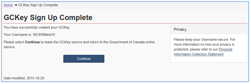 Figure 9: Sign-Up Complete