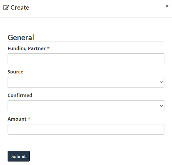 Screenshot - Create funding partner