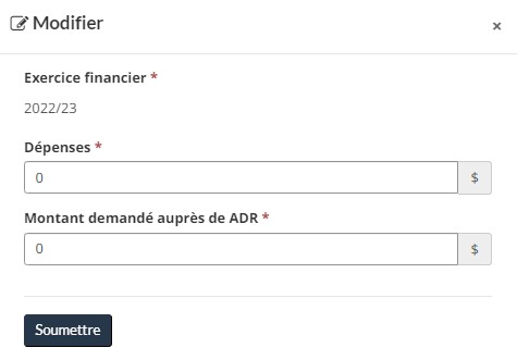 Capture - Modifier l’exercice financier