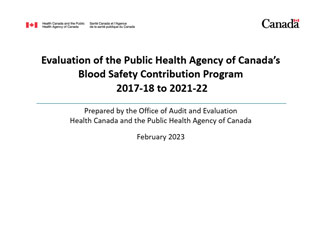 Evaluation of the Public Health Agency of Canada's Blood Safety