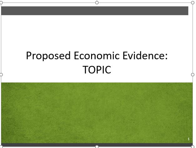 Slide 3-1. Proposed Economic Evidence: Topic. Text description follows.