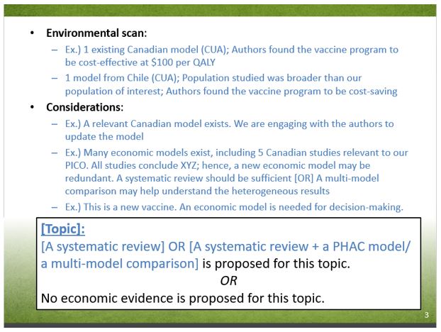 Slide 3-3. Economic Prioritization Tool: Summary continued. Text description follows.