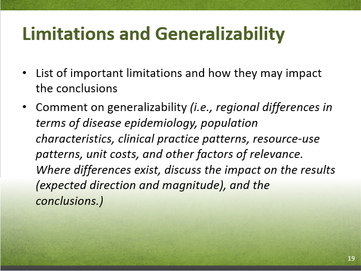 Slide 7-19. Limitations and Generalizability. Text description follows.