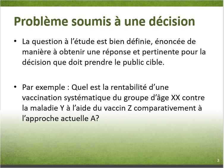 Diapositive 7-3. Problème soumis à une décision. Équivalent textuel ci-dessous.