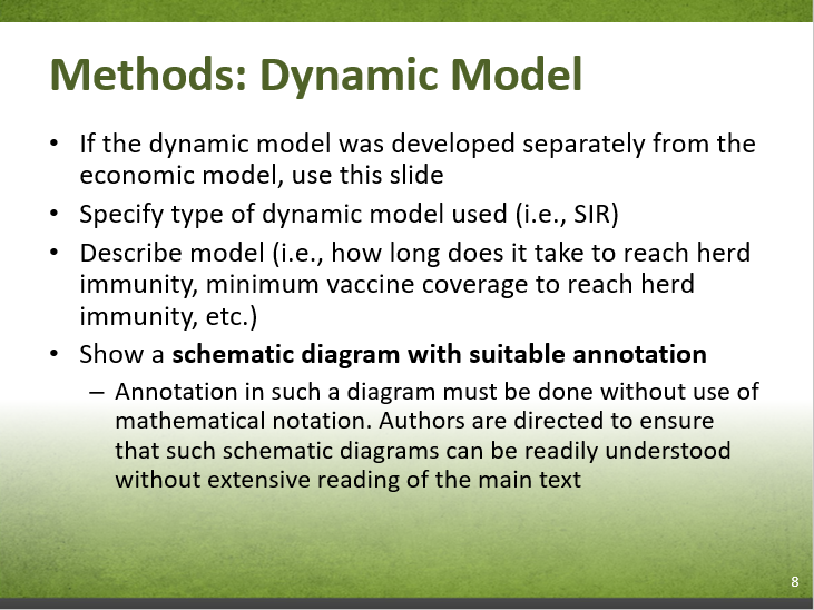 Slide 7-8. Methods: Dynamic Model. Text description follows.