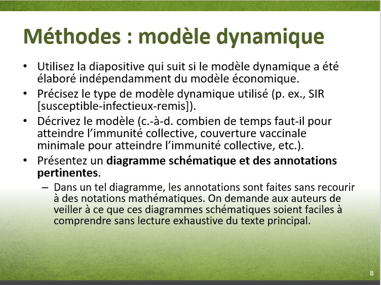 Diapositive 7-8. Méthodes : modèle dynamique. Équivalent textuel ci-dessous.
