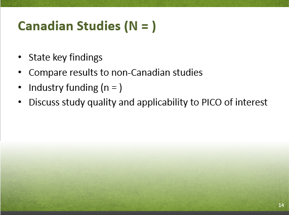 Slide 8-14. Canadian Studies (N =). Text description follows.