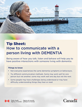 Cover : Tip sheet: how to communicate with a person living with dementia