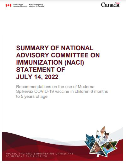 Summary of NACI statement of July 14, 2022