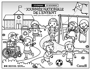 Page à colorier à l'effigie de la Journée nationale de l'enfant thumbnail