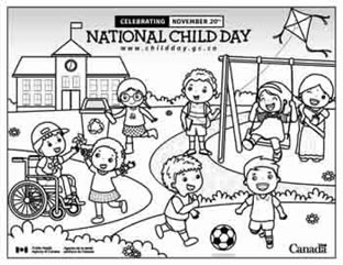 National Child Day colouring page thumbnail