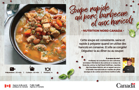Soupe rapide au porc barbecue et aux haricots