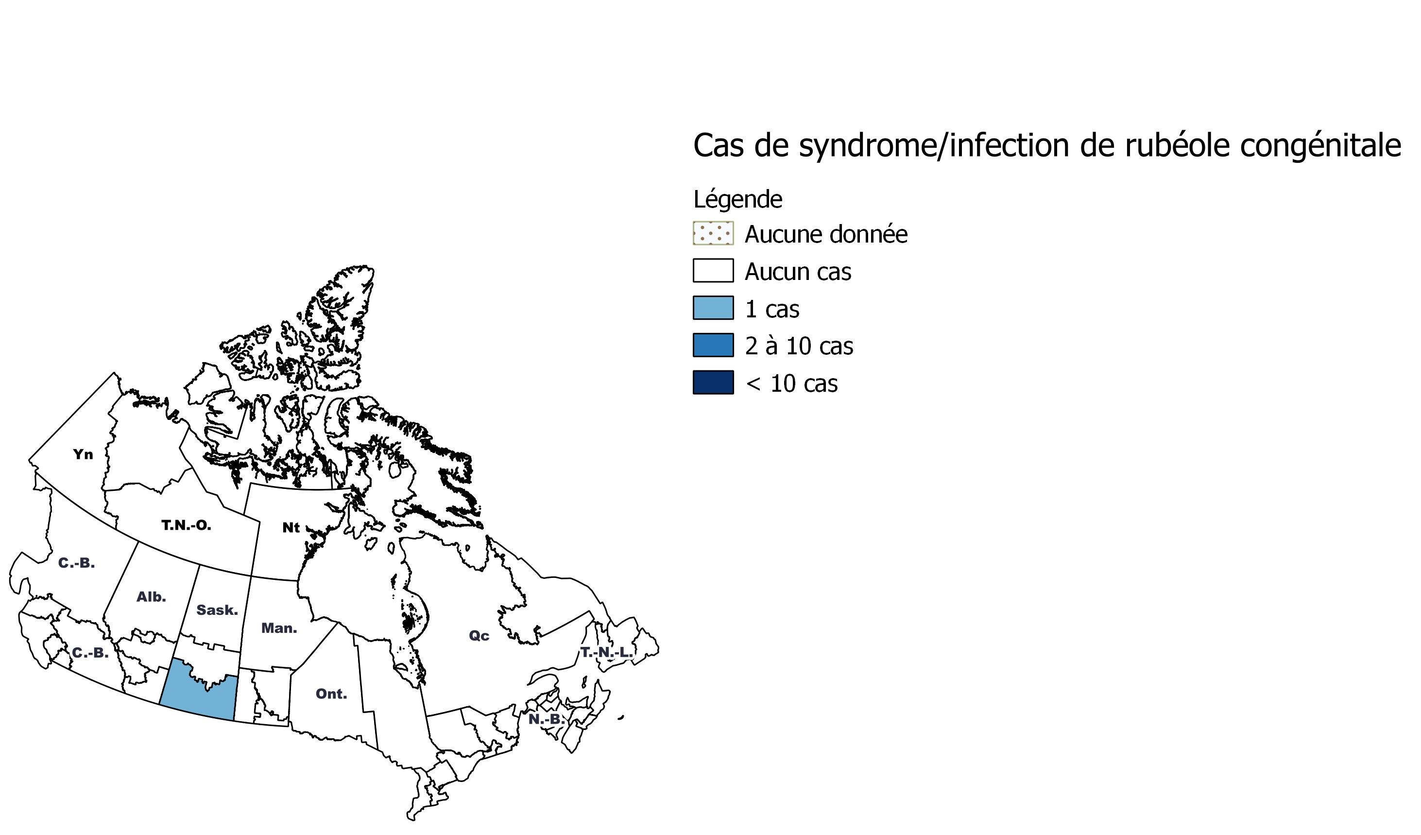 Figure 3: Distribution of active**, confirmed congenital rubella syndrome/infection cases by health region.