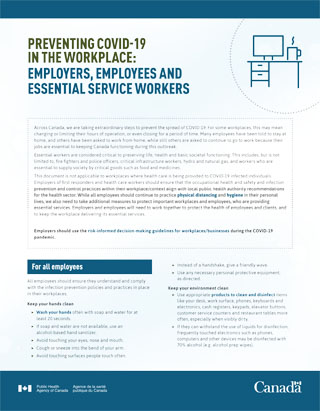 Preventing COVID  19 in the workplace Employers employees 