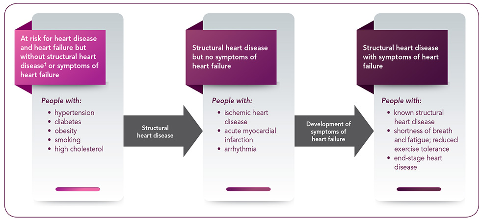 Figure A. Events leading to heart disease progression. Text description follows.