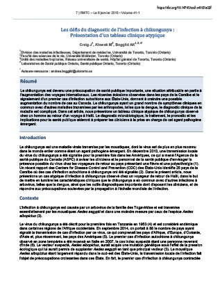 Les défis du diagnostic de l'infection à chikungunya : Présentation d'un tableau clinique atypique
