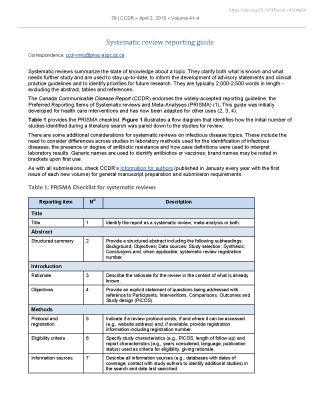 Systematic review reporting guide