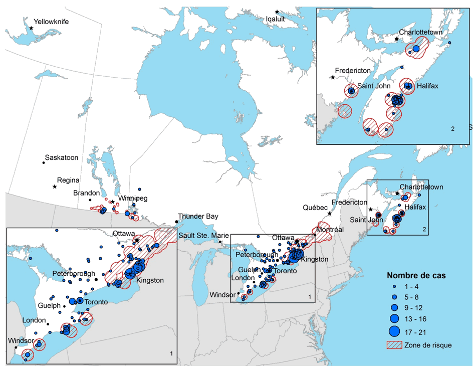 Figure 3 : Lieu déclaré d'acquisition de la maladie de Lyme acquise au Canada de 2009 à 2012