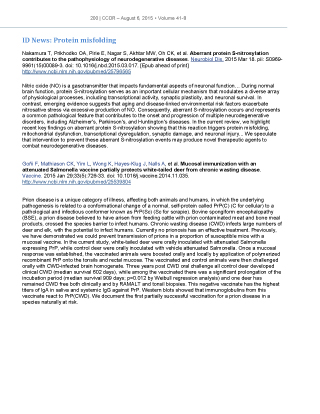 Volume 41-8: Protein misfolding disorders: ID News