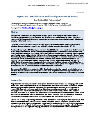 Big Data and the Global Public Health Intelligence Network (GPHIN)