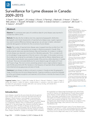 Surveillance for Lyme disease in Canada: 2009–2015