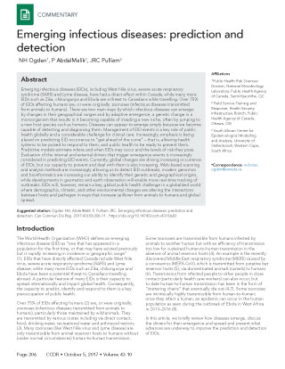 Emerging infectious diseases: prediction and detection