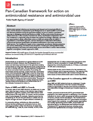 Pan-Canadian framework for action on antimicrobial resistance and antimicrobial use