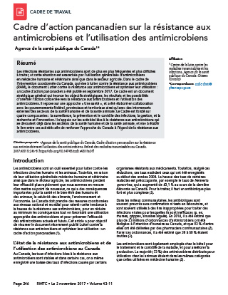 Cadre d’action pancanadien sur la résistance aux antimicrobiens et l’utilisation des antimicrobiens