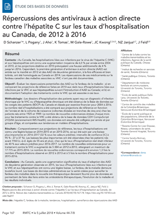 Répercussions des antiviraux à action directe contre l'hépatite C sur les taux d'hospitalisation au Canada, de 2012 à 2016