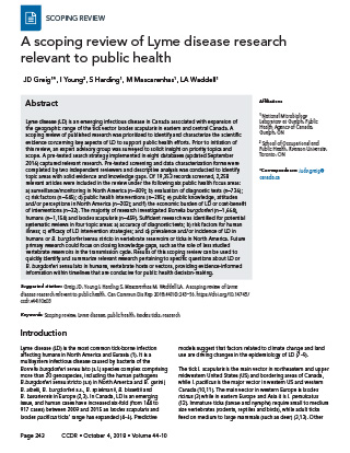 A scoping review of Lyme disease research relevant to public health