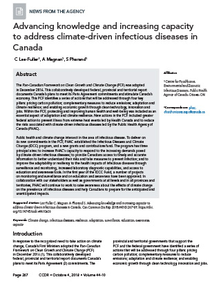 Advancing knowledge and increasing capacity to address climate-driven infectious diseases in Canada