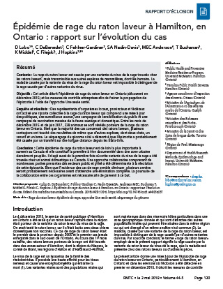 Épidémie de rage du raton laveur à Hamilton, en Ontario : rapport sur l’évolution du cas