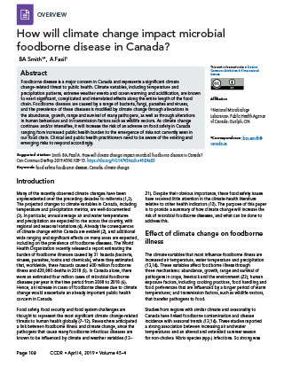 How will climate change impact microbial foodborne disease in Canada?